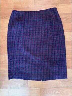 Kasper Wool blend plaid skirt